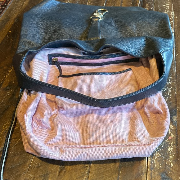 Dooney & Bourke Belvedere Logo Lock Pebbled Leather Bucket Bag - Picture 10 of 17